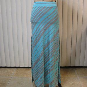 NWT Guess blue gray striped maxi skirt XS extra small